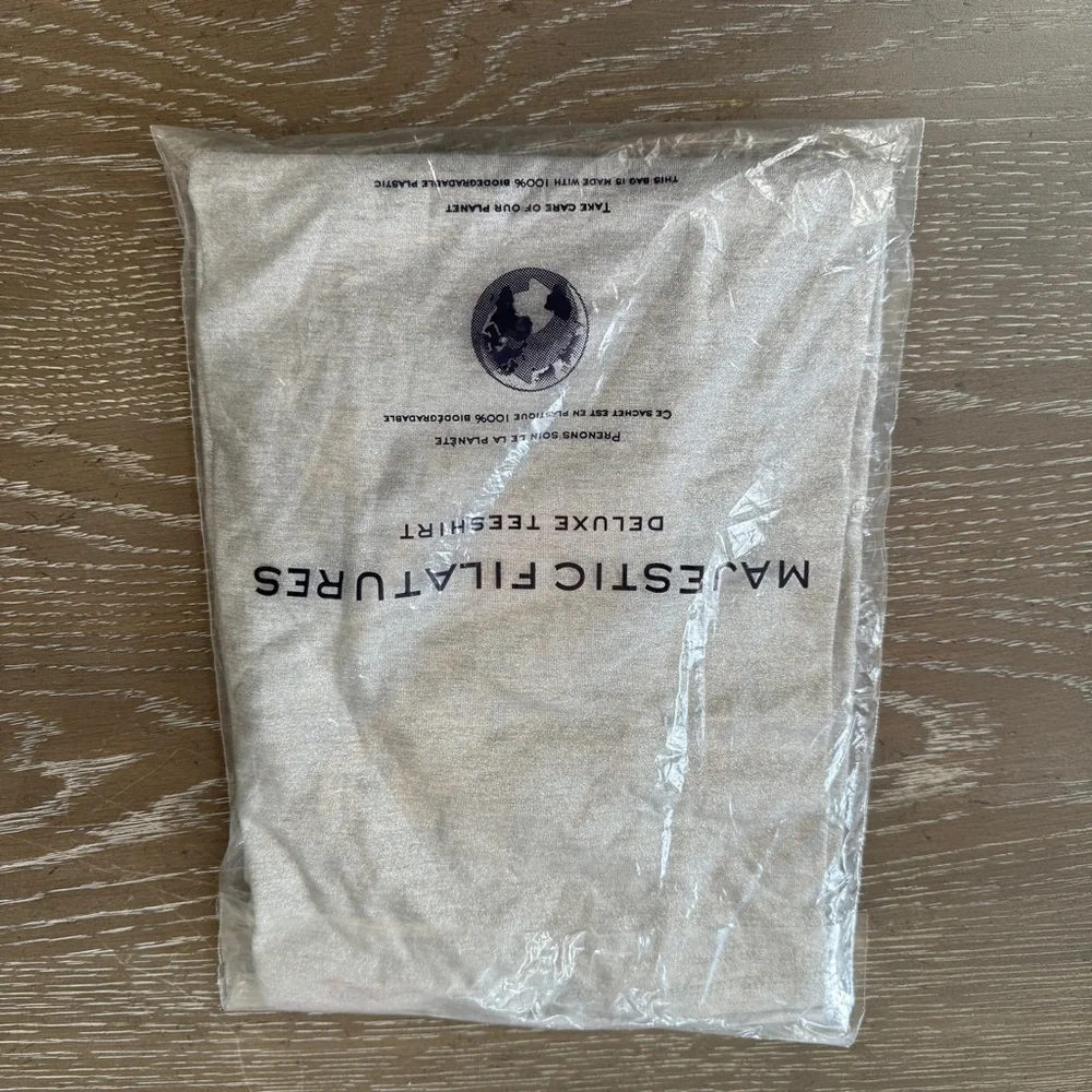 Majestic Filatures Metal Grey Metallic Elbow‎ Length Viscose T Shirt NEW - Picture 5 of 10